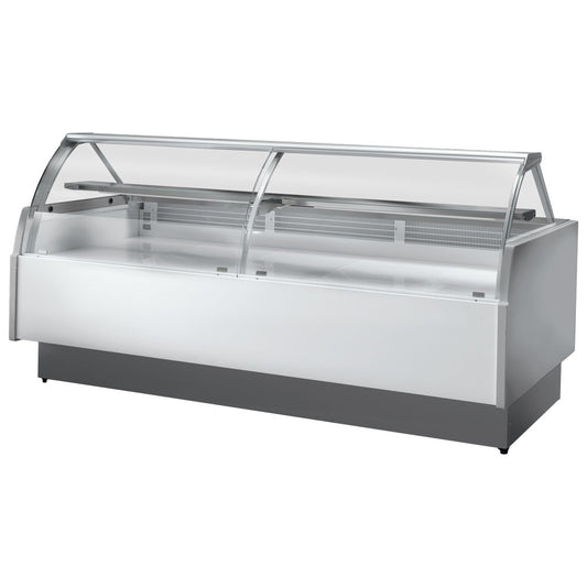 Kühltheke 2000 mm mit gebogener Frontverglasung, Umluft Kühlung, +2°/+5°C — Virtus BGB0317/TN