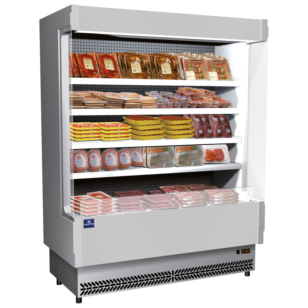 Wandkühlregal 2080 mm mit 4 Regalböden, 0°/+2°C - abgepacktes Fleisch — Virtus BHZ0073