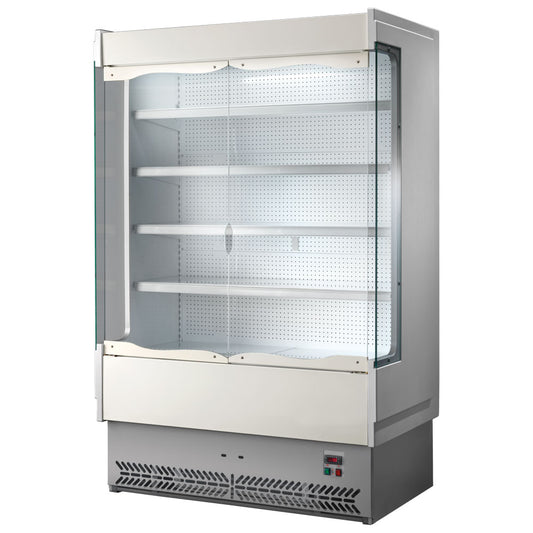 Wandkühlregal 2580 mm mit 4 Regalböden und Flügeltüren, +3°/+5°C - Molkereiprodukte — Virtus BHZ0095