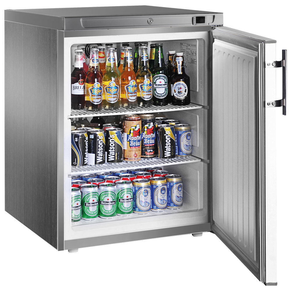 Unterbaukühlschrank in Edelstahl, 200 Liter, 0°/+8°C — Virtus BMA0050/CI
