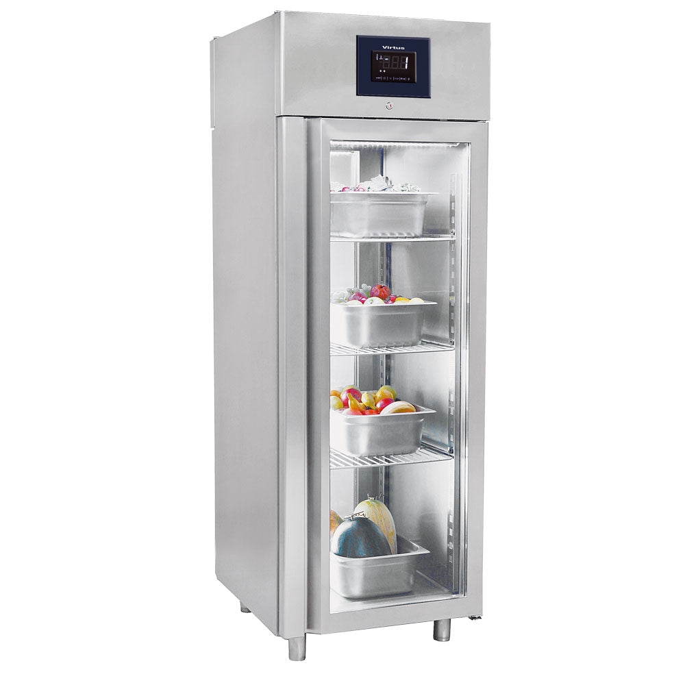 Kühlschrank 700 Liter aus Edelstahl GN 2/1 beidseitig mit Glastüren, -2°/+8°C - WiFi — Virtus BMA0093/F