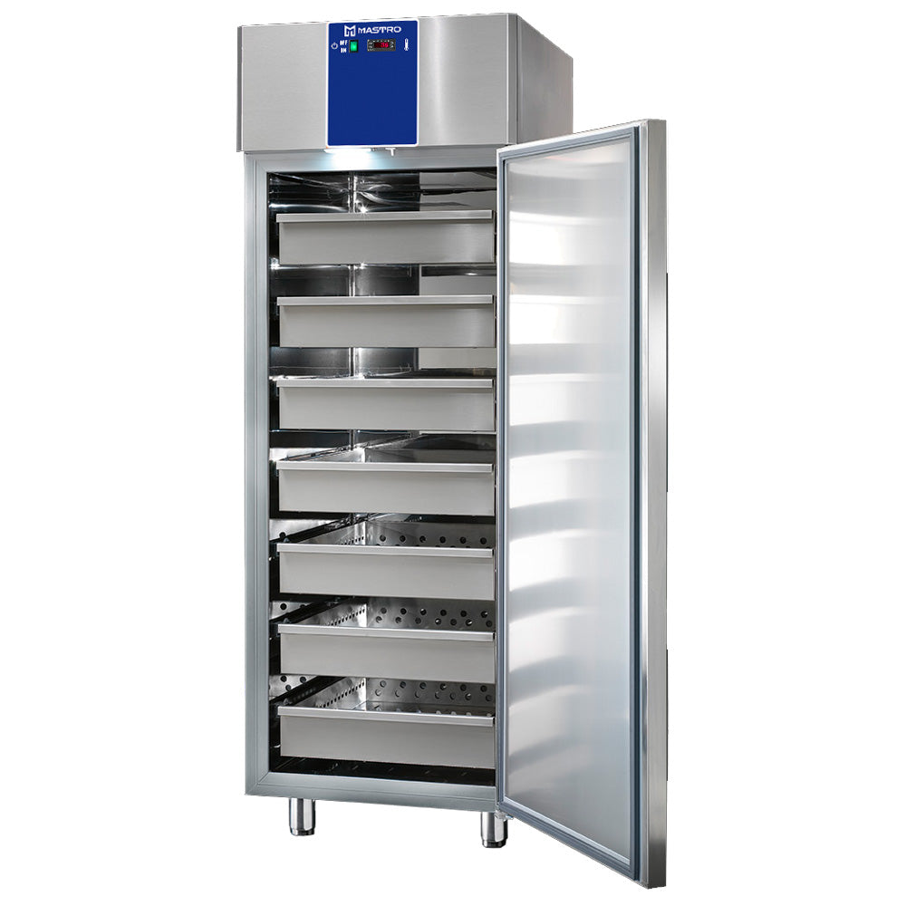 Kühlschrank 700 Liter aus Edelstahl, GN 2/1, -2°/+8°C, M-System — Virtus BMA0210T (Ansicht 2)