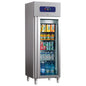 Tiefkühlschrank 400 Liter aus Edelstahl mit Glastür, 460x485 mm, -10°/-18°C — Virtus BMB0014/FG