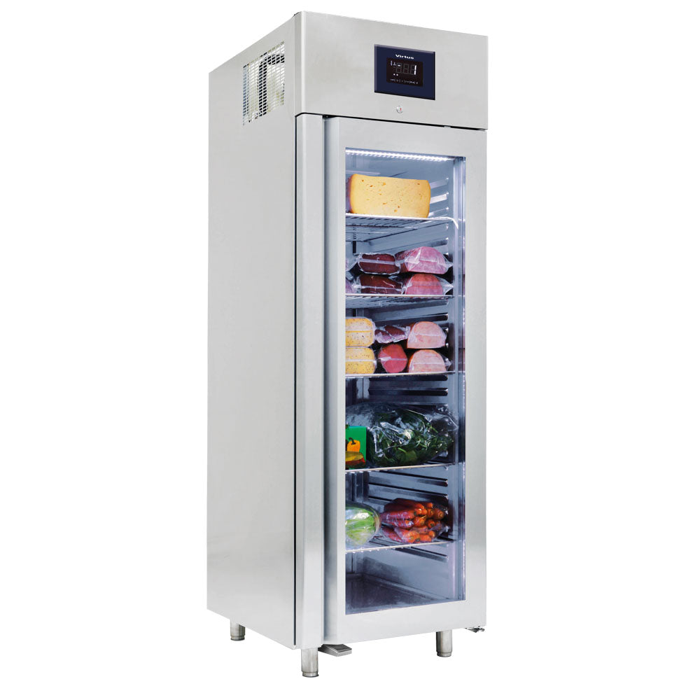 Tiefkühlschrank 700 Liter aus Edelstahl GN 2/1 mit Glastür, -10°/-22°C, 85 mm Isolierung - WiFi — Virtus BMB0029/FN