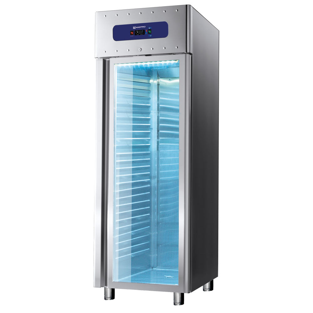 Tiefkühlschrank 700 Liter aus Edelstahl mit Glastür, GN 2/1, -10°/-22°C, 85 mm Isolierung — Virtus BMB0200G