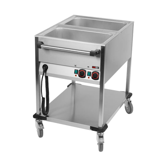 Mobile bain-marie trolley 2x GN 1/1 | A&S BMPK-2120