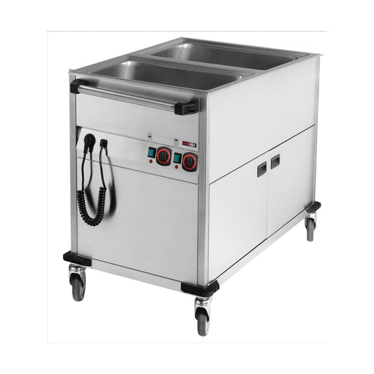 Mobile Bain-Marie Trolley 2x GN 1/1 | A&S BMPK-2120-CSH