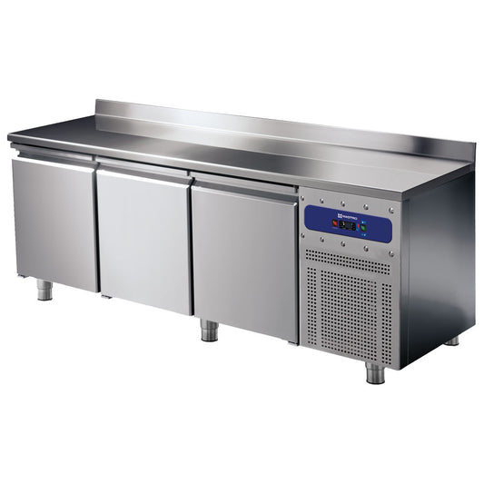 Kühltisch 600 mm 3 Türen 430x325 mm mit Aufkantung, -2°/+8°C — Virtus BNA0185