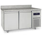 Bäckereitiefkühltisch 2 türig 600x400 mm mit Granitarbeitsplatte mit Aufkantung, -10°/-25°C — Virtus BNZ0003 Restposten