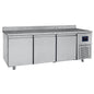 Bäckereikühltisch 3-türig 600x400 mm, Granitarbeitsplatte mit Aufkantung, -2°/+8°C - WiFi — Virtus BNZ0005/FN