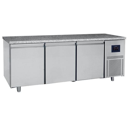 Bäckereikühltisch 3-türig 600x400 mm, Granitarbeitsplatte, -2°/+8°C - WiFi — Virtus BNZ0006/FN
