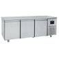 Bäckereitiefkühltisch 3-türig 600x400 mm, Edelstahlarbeitsplatte, -10°/-22°C - WiFi — Virtus BNZ0008/FNPI
