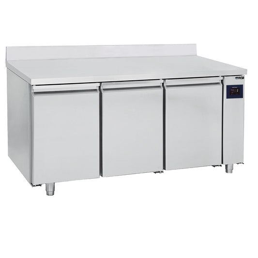 Bäckereikühltisch 3-türig, Zentralkühlung, Edelstahlarbeitsplatte mit Aufkantung, -2°/+8°C - WiFi — Virtus BNZ0025/FN