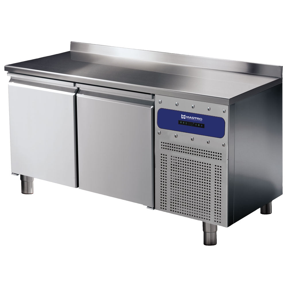 Bäckereikühltisch 2 Türen 600x400 mm, Edelstahlarbeitsplatte mit Aufkantung, -2°/+8°C — Virtus BNZ0041PI
