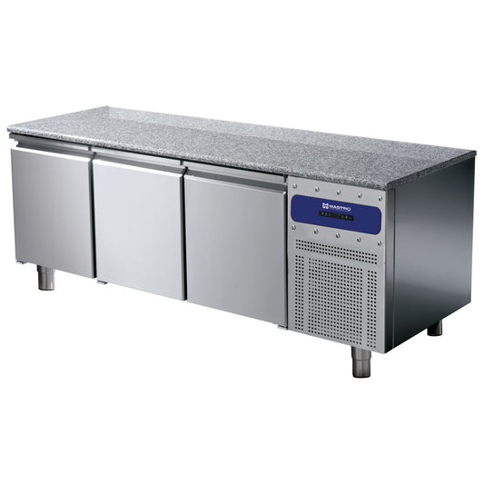Bäckereikühltisch 3 Türen 600x400 mm, Granitarbeitsplatte, -2°/+8°C — Virtus BNZ0042