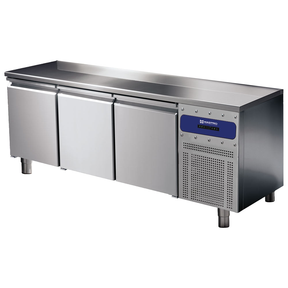 Bäckereikühltisch 3 Türen 600x400 mm, Edelstahlarbeitsplatte, -2°/+8°C — Virtus BNZ0042PI