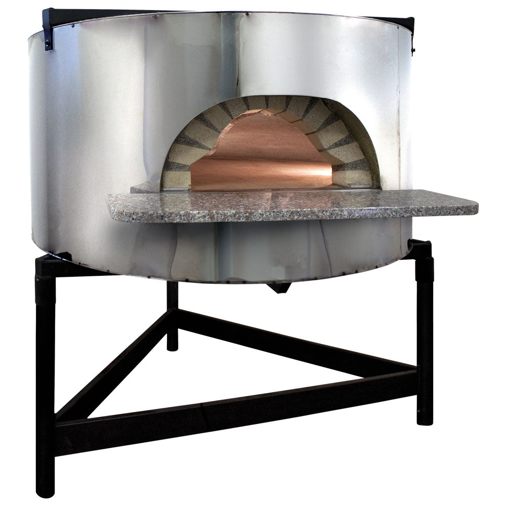 Holz-Pizzaofen mit  Edelstahlfassade, Backplatte ø 1540 mm, Kapazität 10/12 Pizzen — Virtus CAC0018