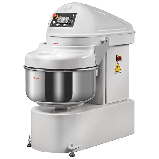 Spiralteigkneter 80 kg/133 Liter, 2 Geschwindigkeiten (Knethaken), mit Timer und Kesselumkehrung — Virtus CBD0100