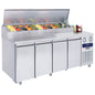 Kühl-Vorbereitungstisch 4 Türen GN 1/1, 12x GN 1/3 H=150 mm, -2°/+8°C — Virtus CCZ0071