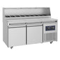 Kühl-Vorbereitungstisch 2-türig 46x66 cm mit gerillter Arbeitsfläche, 9x GN 1/3 H=150 mm - WiFi — Virtus CCZ0090/FN
