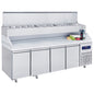 Pizzatisch mit 4 Türen GN 1/1 und Kühlaufsatz 12x GN 1/3 H=150 mm — Virtus CCZ0105