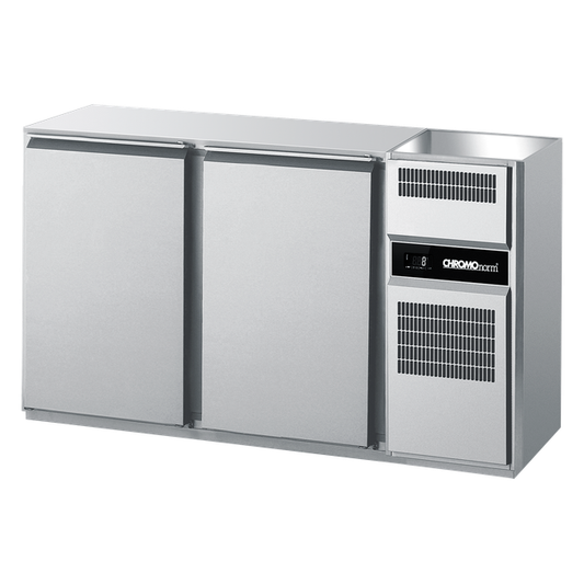 Getränketheke GN 1/1, 1 Becken rechts, ohne Abdeckung, Steckerfertig, 1500 × 656 × 930 mm