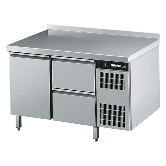 Refrigerated counter GN 1/1, 1 door, 2 drawers 1/2, 1250 × 700 × 850 mm