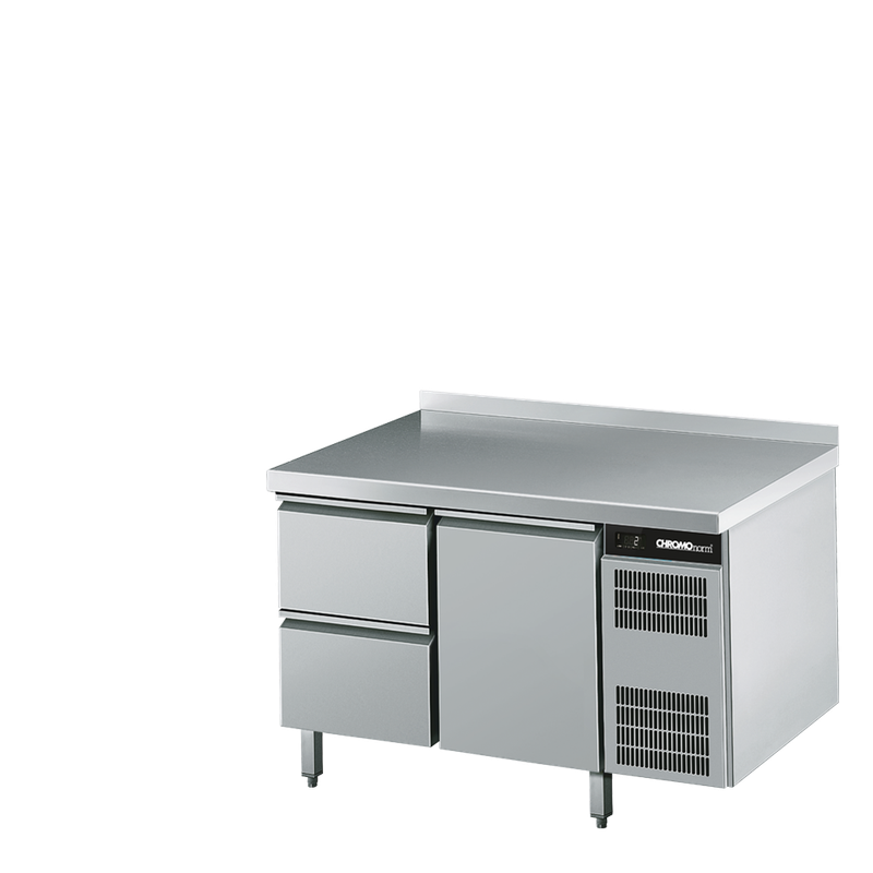 Kühltisch GN 1/1, 2 Züge 1/2, 1 Tür, 1250 × 700 × 850 mm
