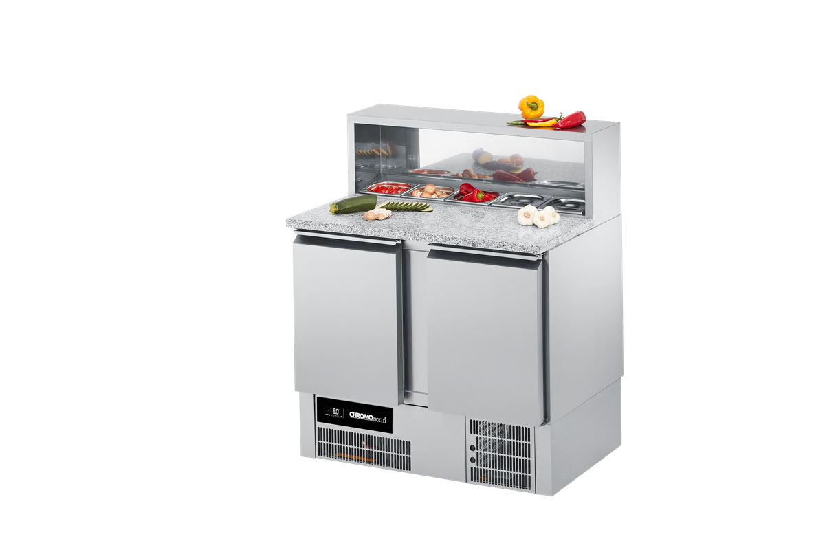 Belegstation / Pizzakühltisch BR 795, GN 1/1, 2 Türen, 950 × 680 × 830/1120 mm