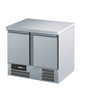 Kühltisch BR 795, GN 1/1, 2 Türen, mit Tischplatte allseits ab, 950 × 700 × 850 mm