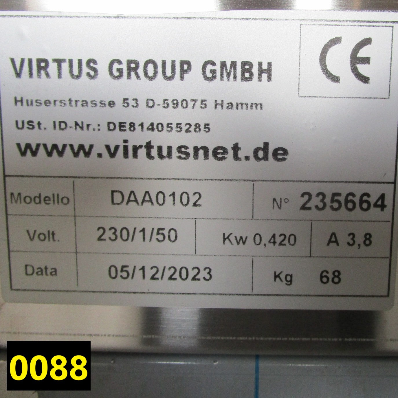 Wandhaube Snack mit Motor, Beleuchtung und Drehzahlregler, 2400x1100 mm - BESCHÄDIGT — Virtus DAA0102BE (Ansicht 6)