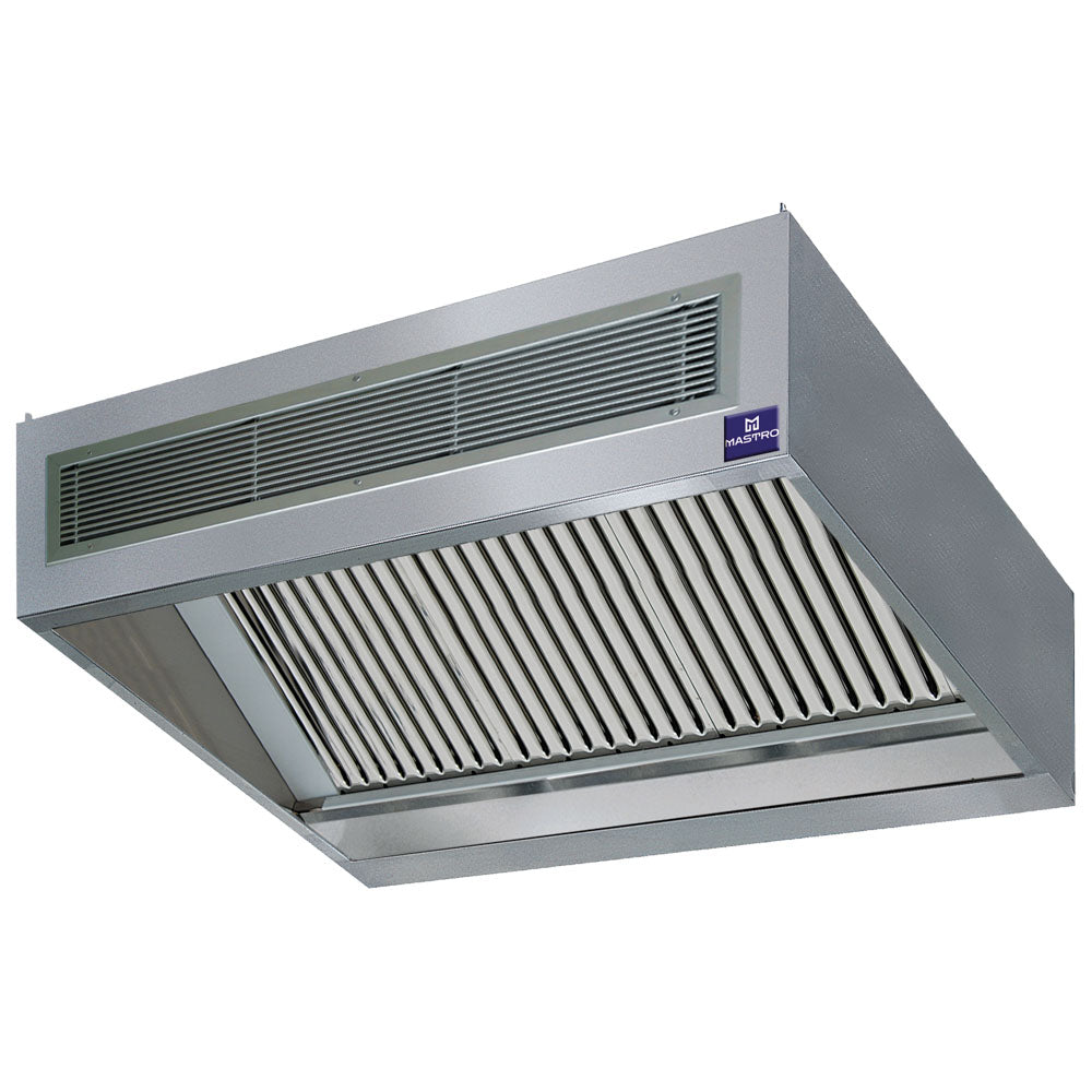 Induktionswandhaube in Kastenform mit Einbaubeleuchtung, 2000x1300 mm — Virtus DAC0016