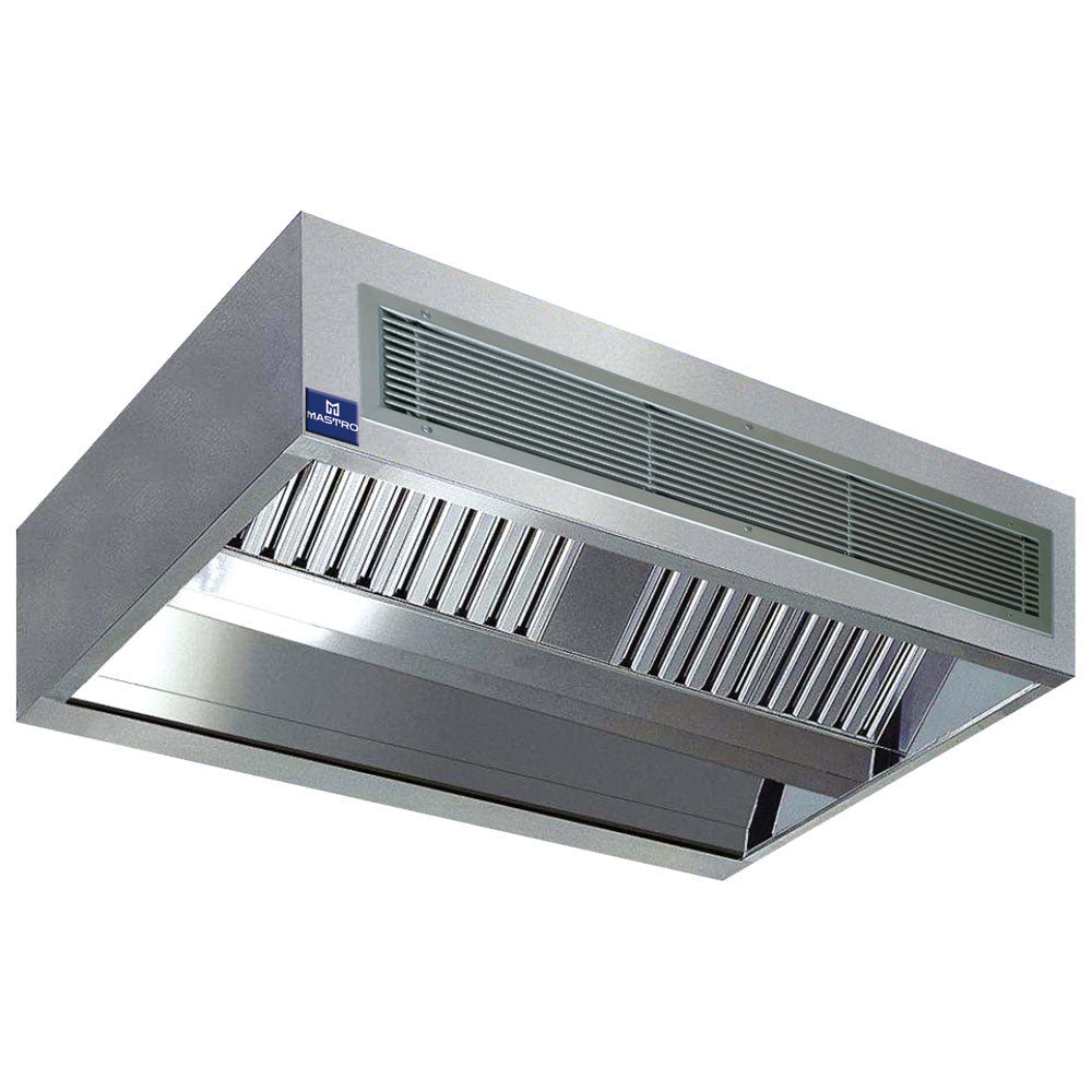 Induktionszentralhaube in Kastenform mit Einbaubeleuchtung, 2400x2200 mm — Virtus DAC0051