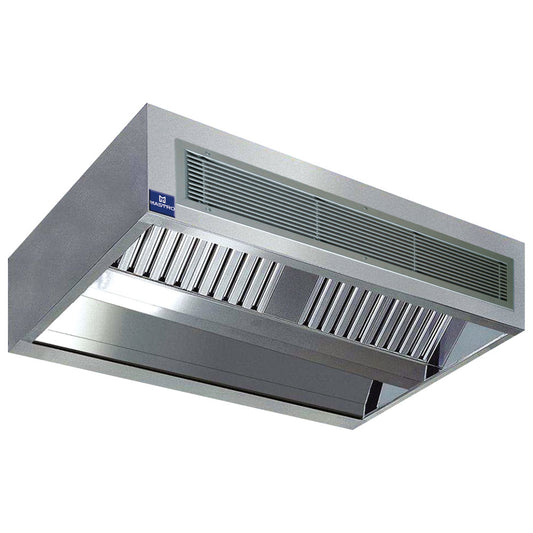 Induktionszentralhaube in Kastenform mit Einbaubeleuchtung, 2400x2200 mm — Virtus DAC0051