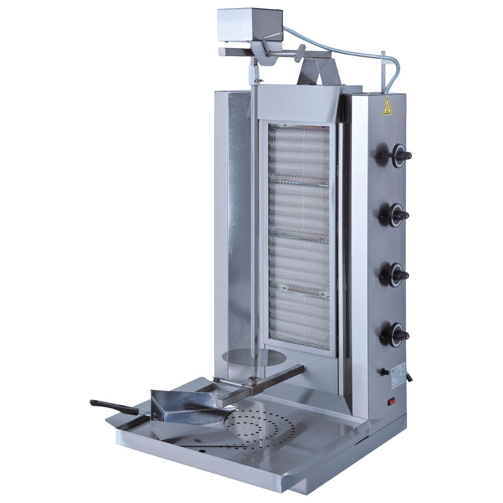 Gas-Dönergrill mit 4 Heizzonen, Motor oben, 70 kg — Virtus ECO4G/N