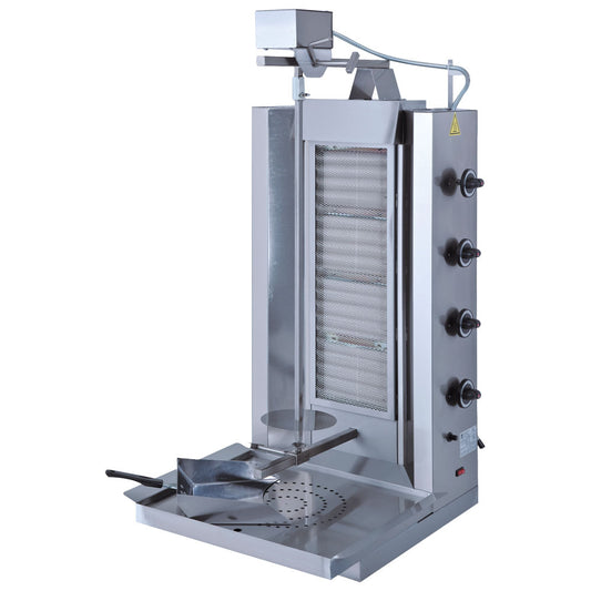 Gas-Dönergrill mit 4 Heizzonen, Motor oben, 70 kg — Virtus ECO4G/N