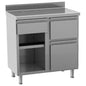 Kaffeemaschinentheke 1000x600 mm mit Schublade, Kaffeesatzschublade, geschlossenem Schrank — Virtus EEZ0020