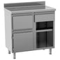 Kaffeemaschinentheke 1000x600 mm mit Schublade, Kaffeesatzschublade, geschlossenem Schrank — Virtus EEZ0021