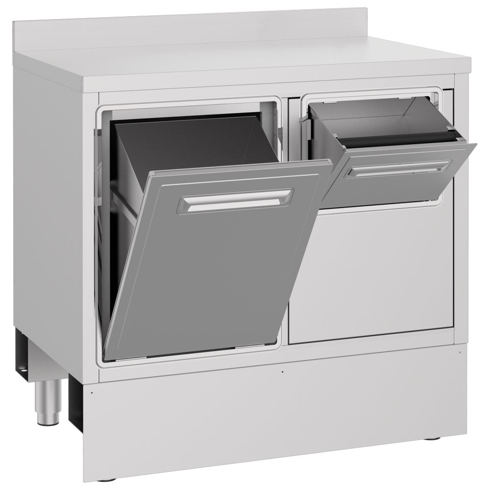 Kaffeemaschinentheke 1005x600 mm mit Kaffeesatzschublade, Abfallbehälter — Virtus EEZ0050