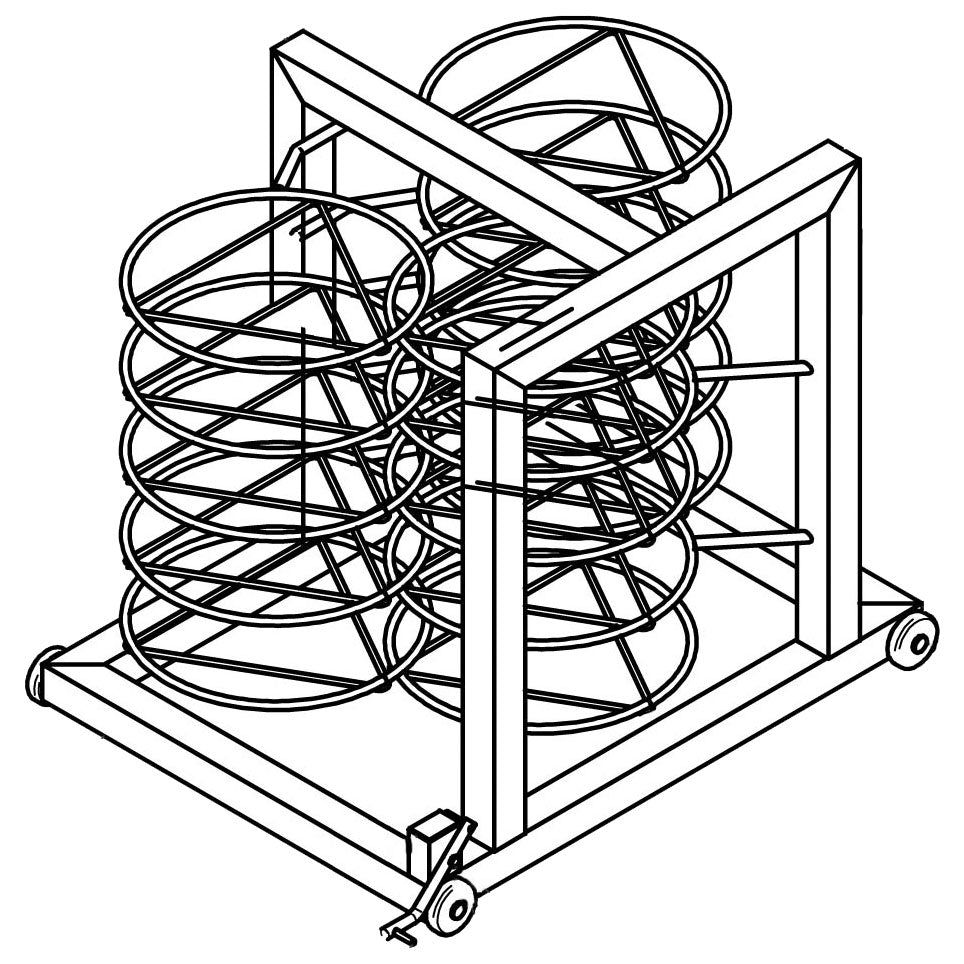 Tellerstapelstruktur für Wagen, 18x ø 310 mm — Virtus EP061