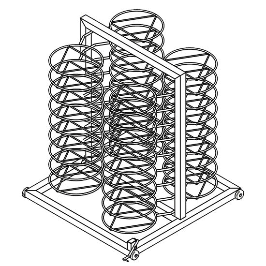 Tellerstapelstruktur für Wagen, 52x ø 310 mm — Virtus EP102