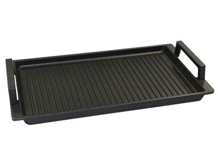 Eurolux Premium Grillplatte mit Griffen 41 x 24 x 2,5 cm, gerillt | Saro EU1003-3 | Saro