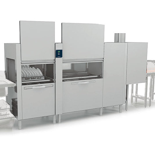 Korbtransportmaschine mit Wasch- und 2-fach Nachspülzone, 200 Körbe/ Stunde — Virtus GLB0049/CN
