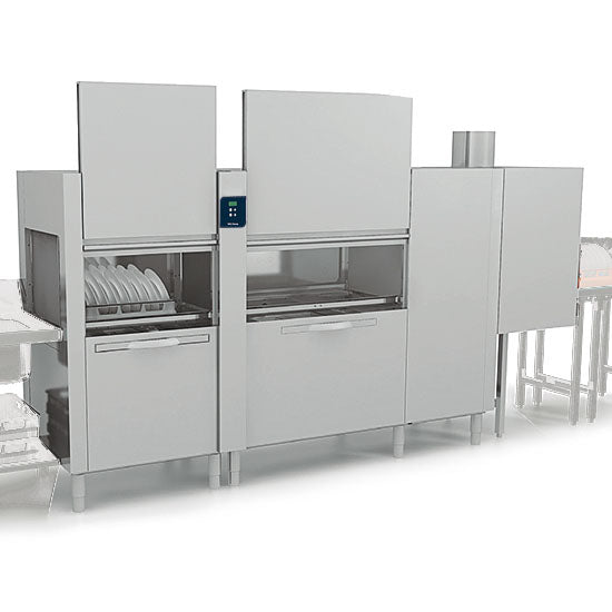 Korbtransportmaschine mit Vorwasch-, Wasch- und 2-fach Nachspülzone, 270 Körbe/ Stunde — Virtus GLB0050/CN