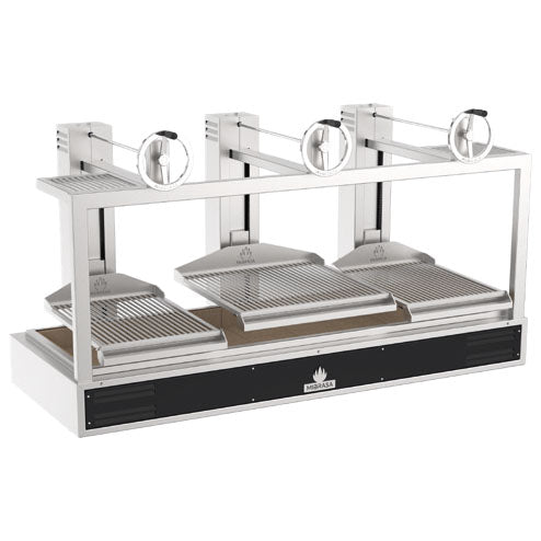 Holzkohlegrill mit höhenverstellbarem Grillrost 3x 685x630 mm — Virtus GMB2523GR