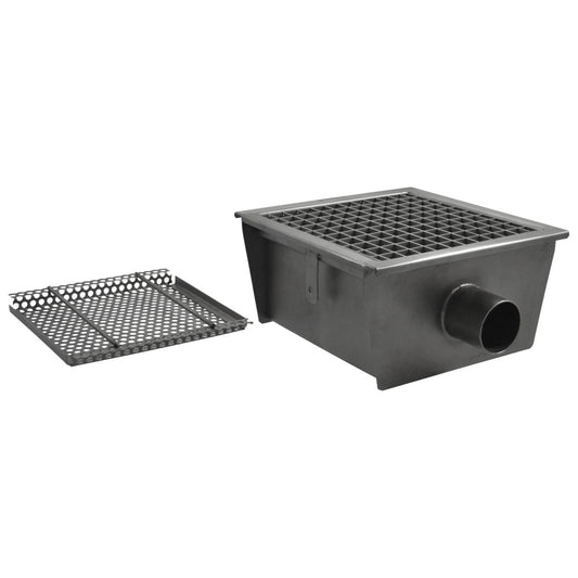 Bodenablaufrinne mit horizontalem Auslauf ø 50 mm und Sieb, 300x300x110 mm — Virtus GZZ0054