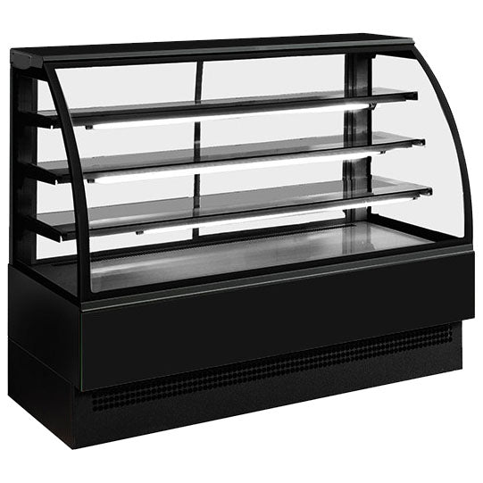 Warme Konditoreitheke mit 3 Böden, +65°C, B=904 mm - RAL9005 — Virtus H02FNE021