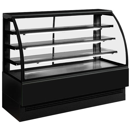 Warme Konditoreitheke mit 3 Böden, +65°C, B=904 mm - RAL9005 — Virtus H02FNE021