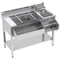 Cocktail Bar Station neutral mit Eiswanne, Flaschenhalter, Mixerregal, Spülbecken, 1500x720 mm — Virtus HAA0004