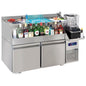 Cocktail Bar Station gekühlt mit 2 Schubladen, Spülbecken rechts und Eiswanne 1200x600 mm — Virtus HAB0051